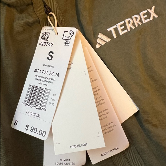 TERREX MULTI LIGHT FLEECE FULL-ZIP JACKET BY ADIDAS SLIM FIT-MENS NEW - Picture 3 of 4